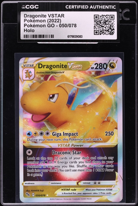 dragonite v star pokemon card | Evolving Skies Commemorate your favorite tabletop game with this Dragonite VSTAR 2022 Pokemon Go Secret Rare #081 PSA Authenticated 10 Card 2022 Pokemon SWSH Pokemon GO