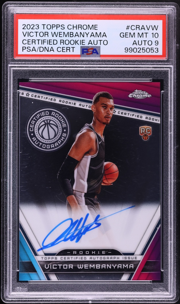 2023 Topps Chrome Certified Victor Wembanyama ROOKIE AUTO DNA 9 #CRA-VW PSA 10 GEM MINT