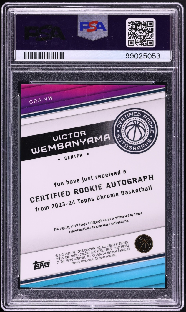 2023 Topps Chrome Certified Victor Wembanyama ROOKIE AUTO DNA 9 #CRA-VW PSA 10 GEM MINT