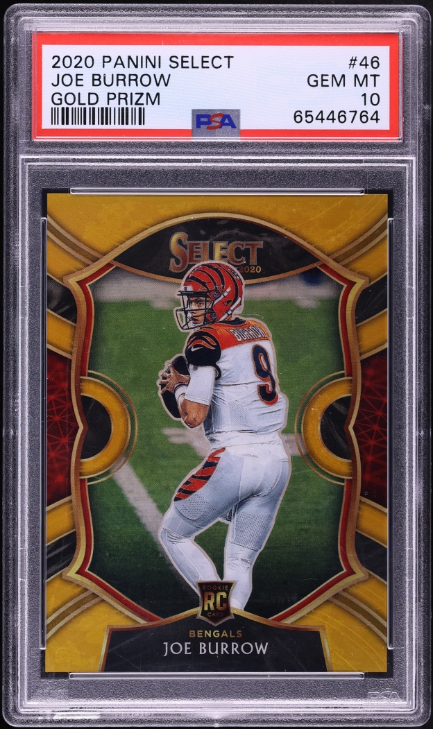 2020 Select Concourse Gold Prizm Joe Burrow ROOKIE /10 #46 PSA 10 GEM MINT