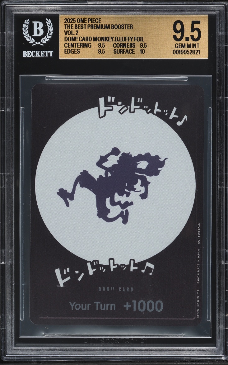 2025 One Piece The Best Premium Booster Vol. 2 Foil Don!! Monkey D. Luffy #NNO BGS 9.5 GEM MINT