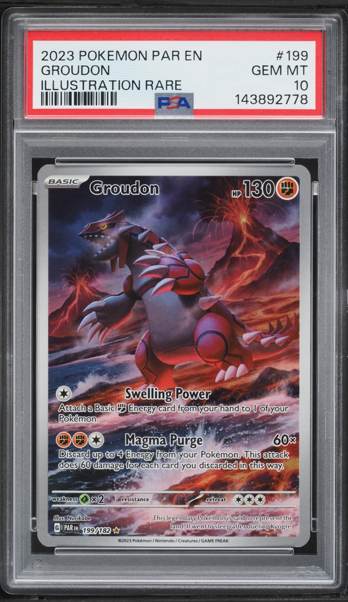 2023 Pokemon Scarlet & Violet Paradox Rift IR Groudon #199 PSA 10 GEM MINT