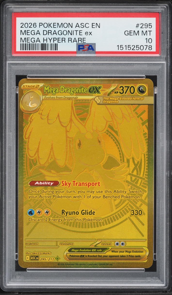 2026 Pokemon Mega Evolution Ascended Heroes MHR Mega Dragonite ex #295 PSA 10 GEM MINT
