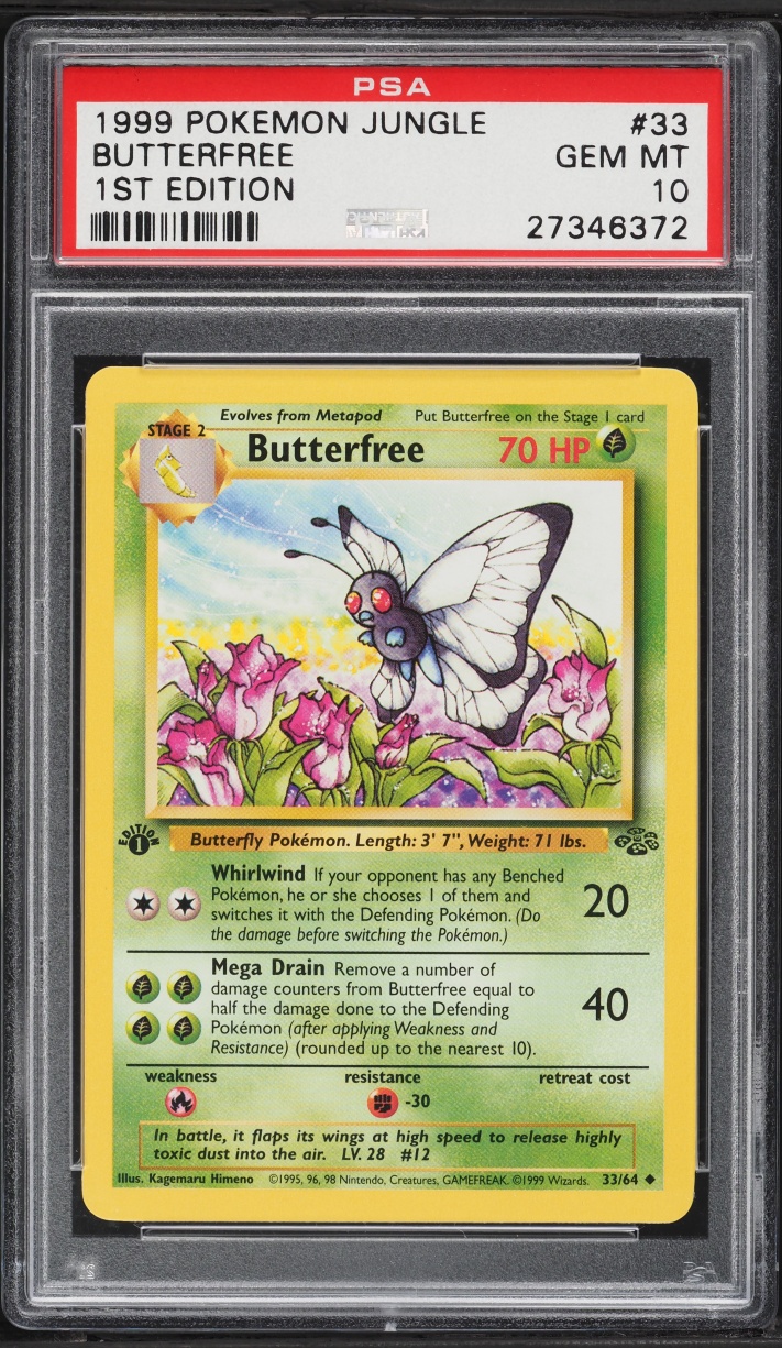 1999 Pokemon Jungle 1st Edition Butterfree #33 PSA 10 GEM MINT