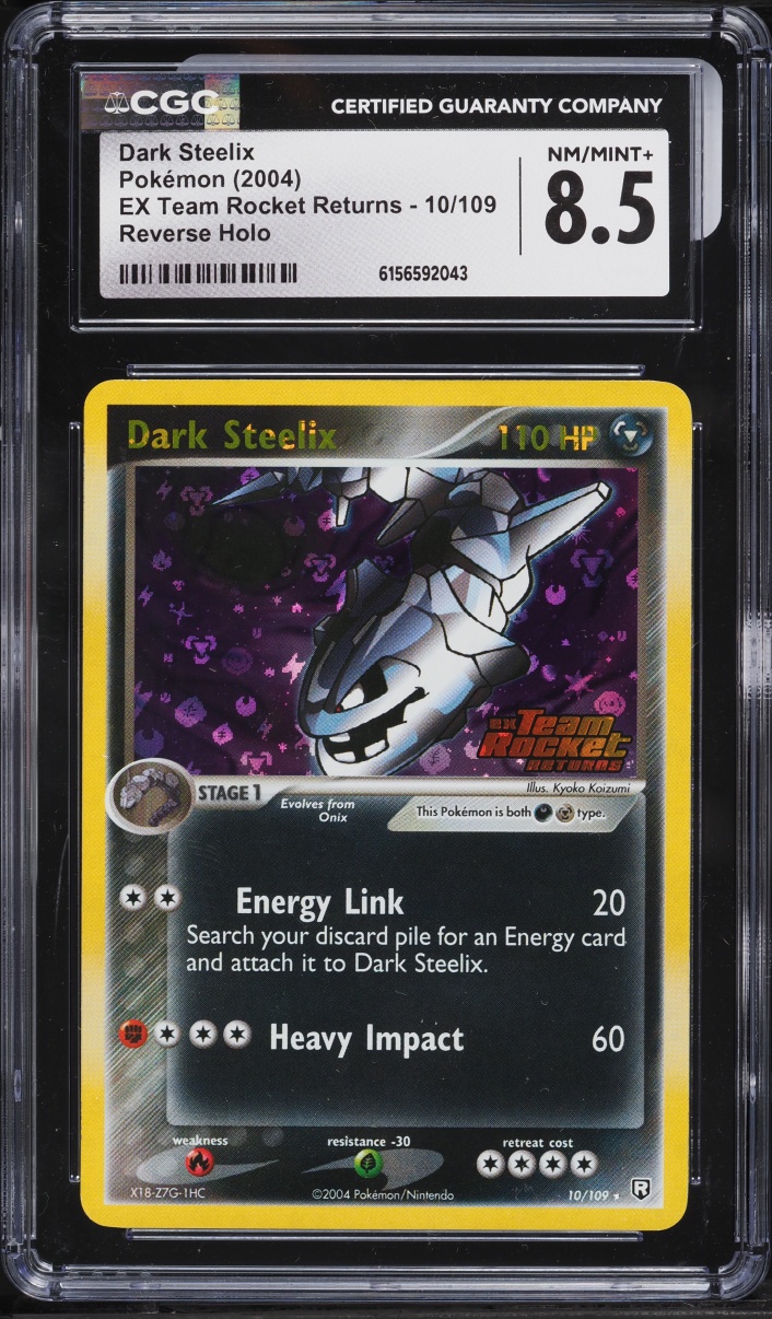 2004 Pokemon EX Team Rocket Returns Reverse Holo Dark Steelix #10 CGC 8.5 NM-MT+