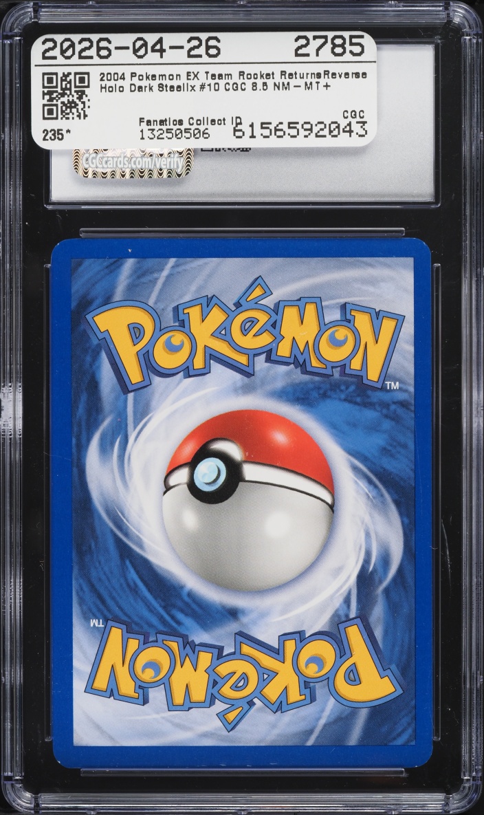 2004 Pokemon EX Team Rocket Returns Reverse Holo Dark Steelix #10 CGC 8.5 NM-MT+