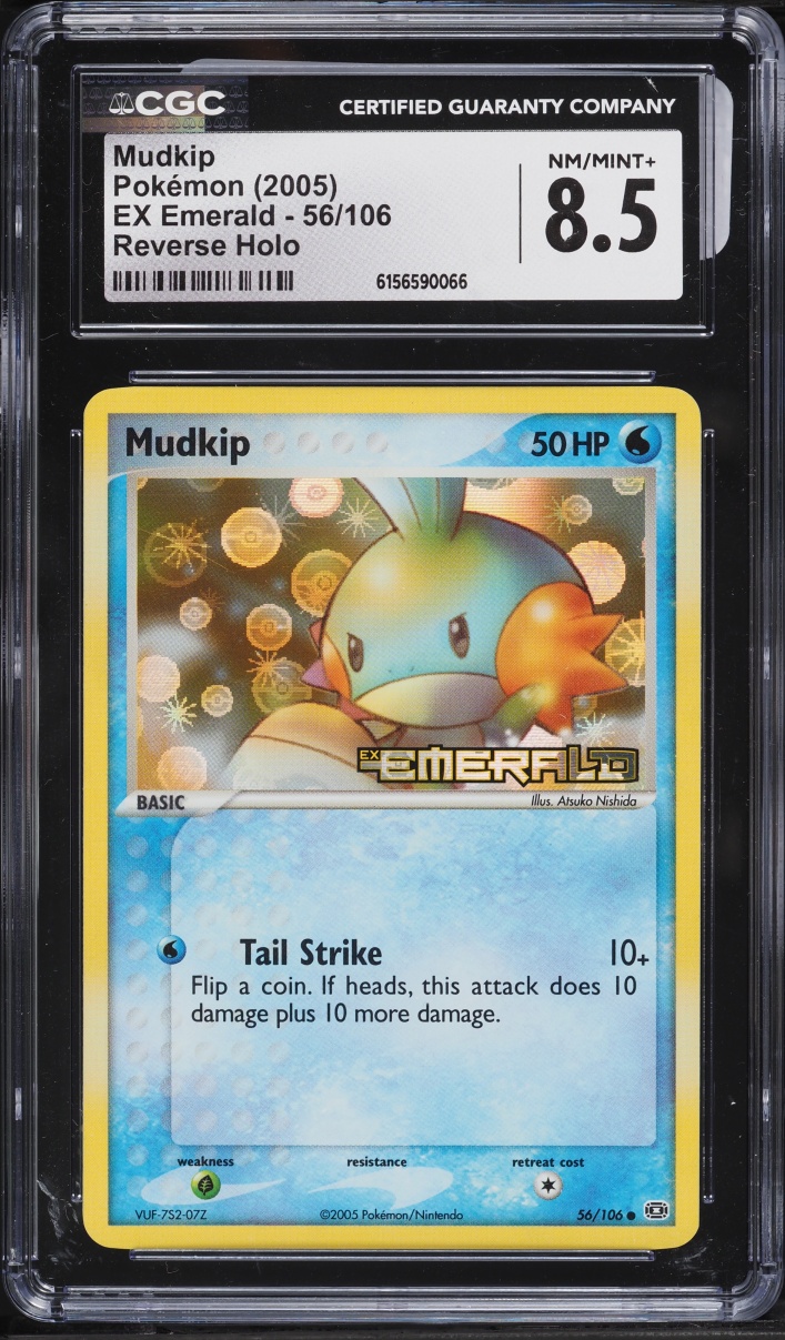 2005 Pokemon EX Emerald Reverse Holo Mudkip #56 CGC 8.5 NM-MT+
