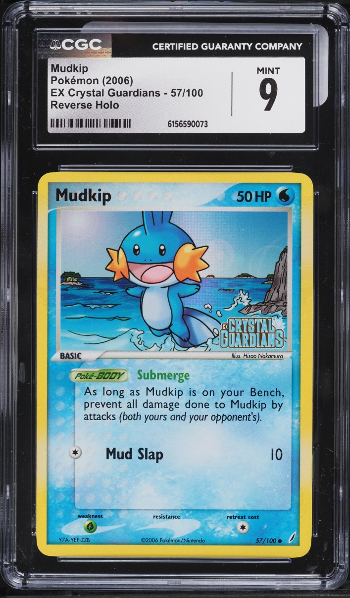 2006 Pokemon EX Crystal Guardians Reverse Holo Mudkip #57 CGC 9 MINT