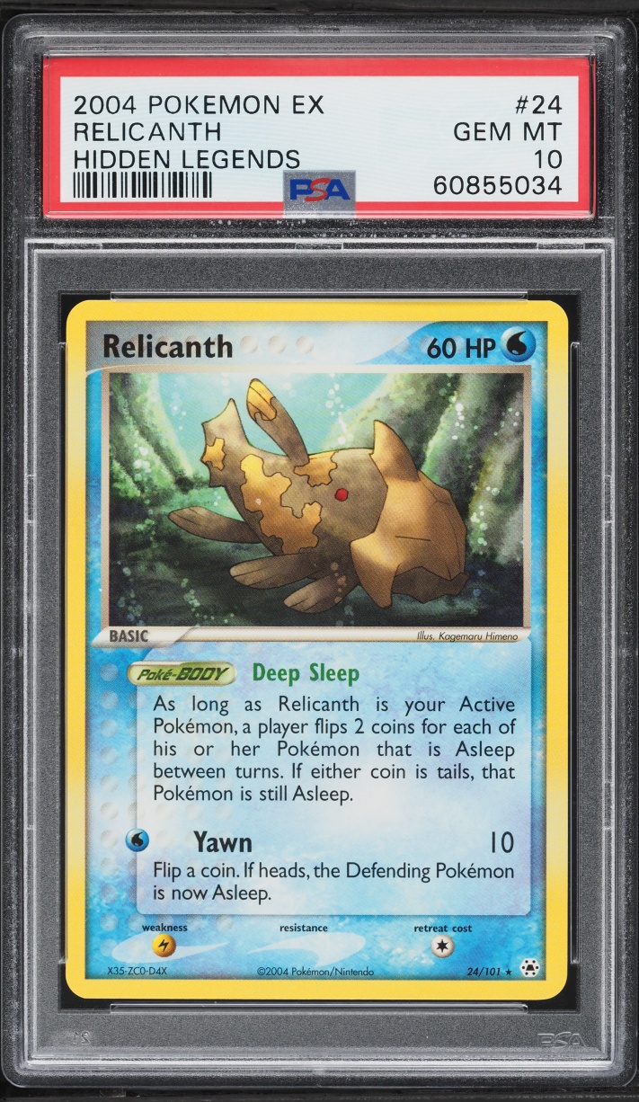 2004 Pokemon EX Hidden Legends Relicanth #24 PSA 10 GEM MINT