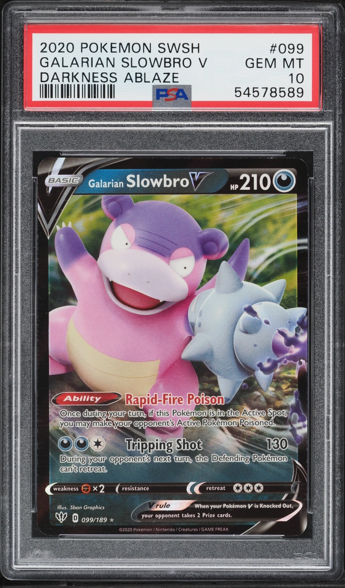 2020 Pokemon Sword & Shield Darkness Ablaze Galarian Slowbro V #99 PSA 10 GEM MINT