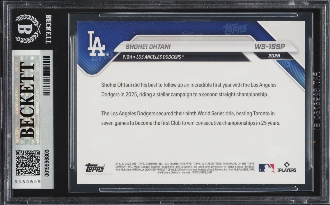 2025 Topps Now World Series Champions Shohei Ohtani SP #WS1SSP BGS 9 MINT