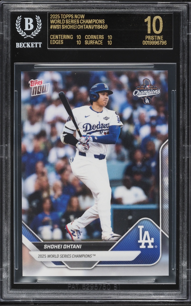 2025 Topps Now World Series Champions Shohei Ohtani #WS1 BGS 10 PRISTINE, BLACK LABEL