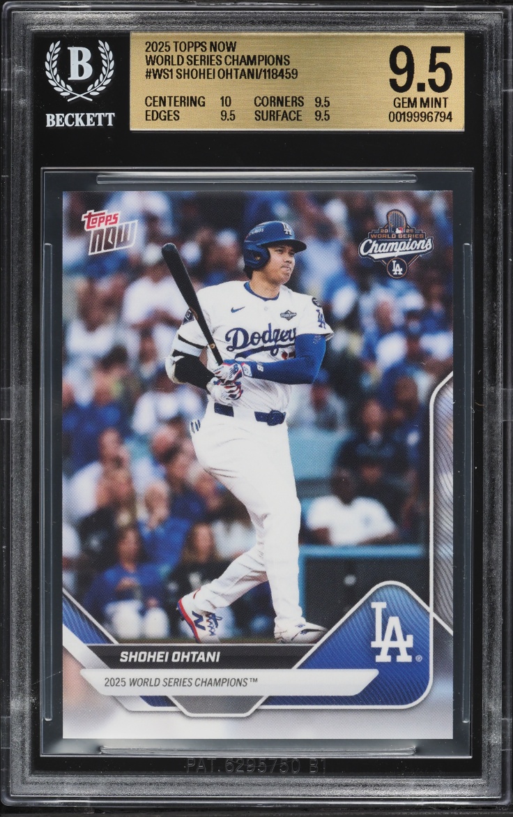 2025 Topps Now World Series Champions Shohei Ohtani #WS1 BGS 9.5 GEM MINT