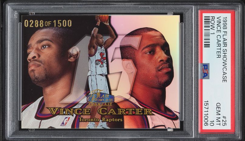 2000 Fleer Showcase Masterpiece Vince Carter 1/1 #1 PSA 8 NM-MT on