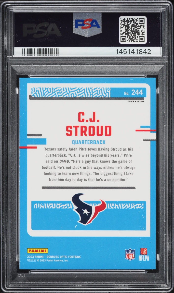 2023 Donruss Optic Purple Shock C.J. Stroud ROOKIE #244 PSA 10 GEM MINT