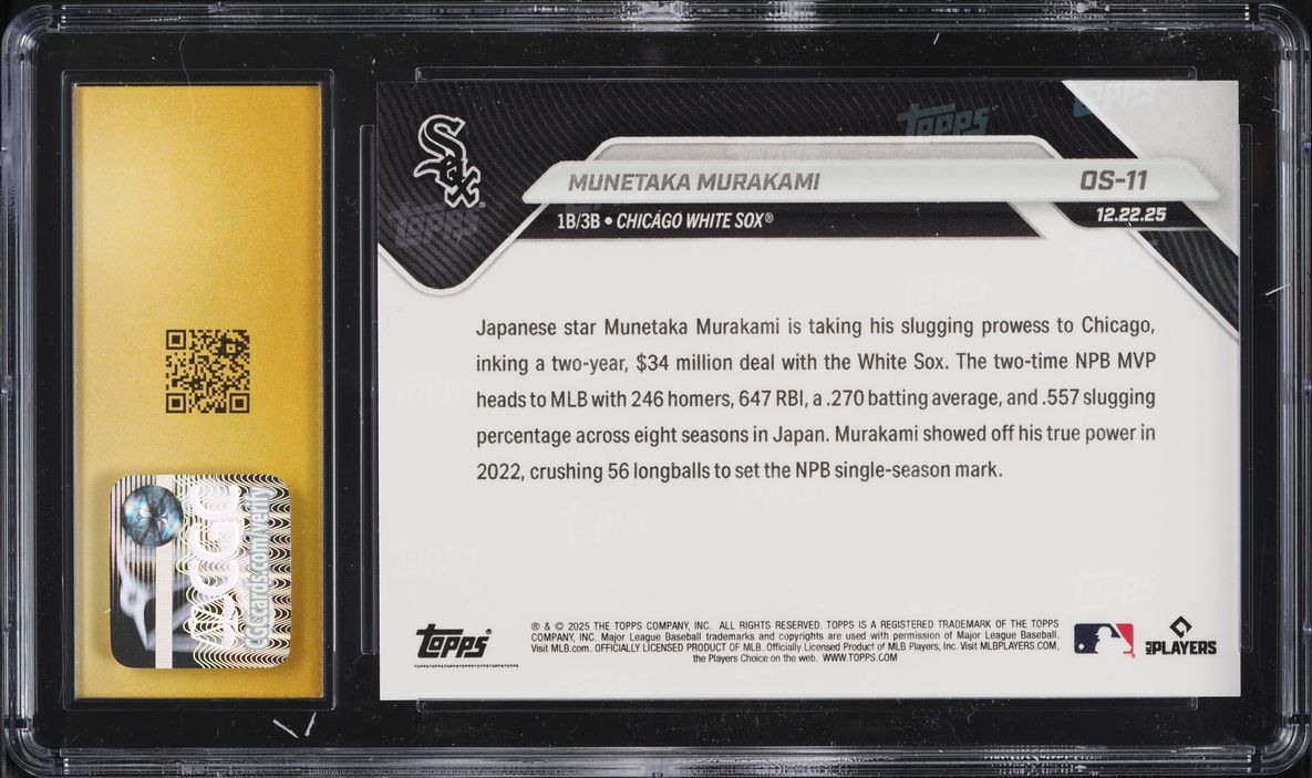 2025 Topps Now Off Season Munetaka Murakami ROOKIE #OS-11 CGC 10 PRISTINE