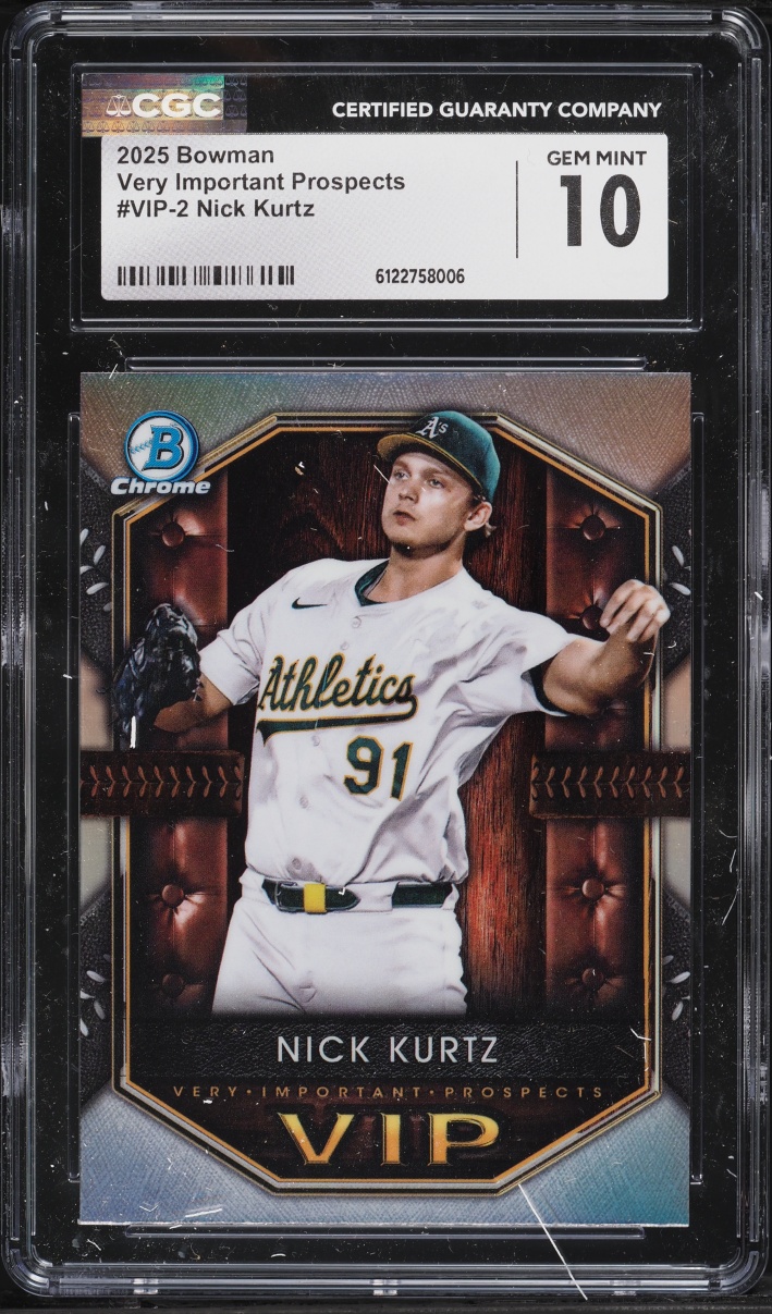 2025 Bowman Chrome VIP Very Important Nick Kurtz PROSPECT #VIP-2 CGC 10 GEM MINT