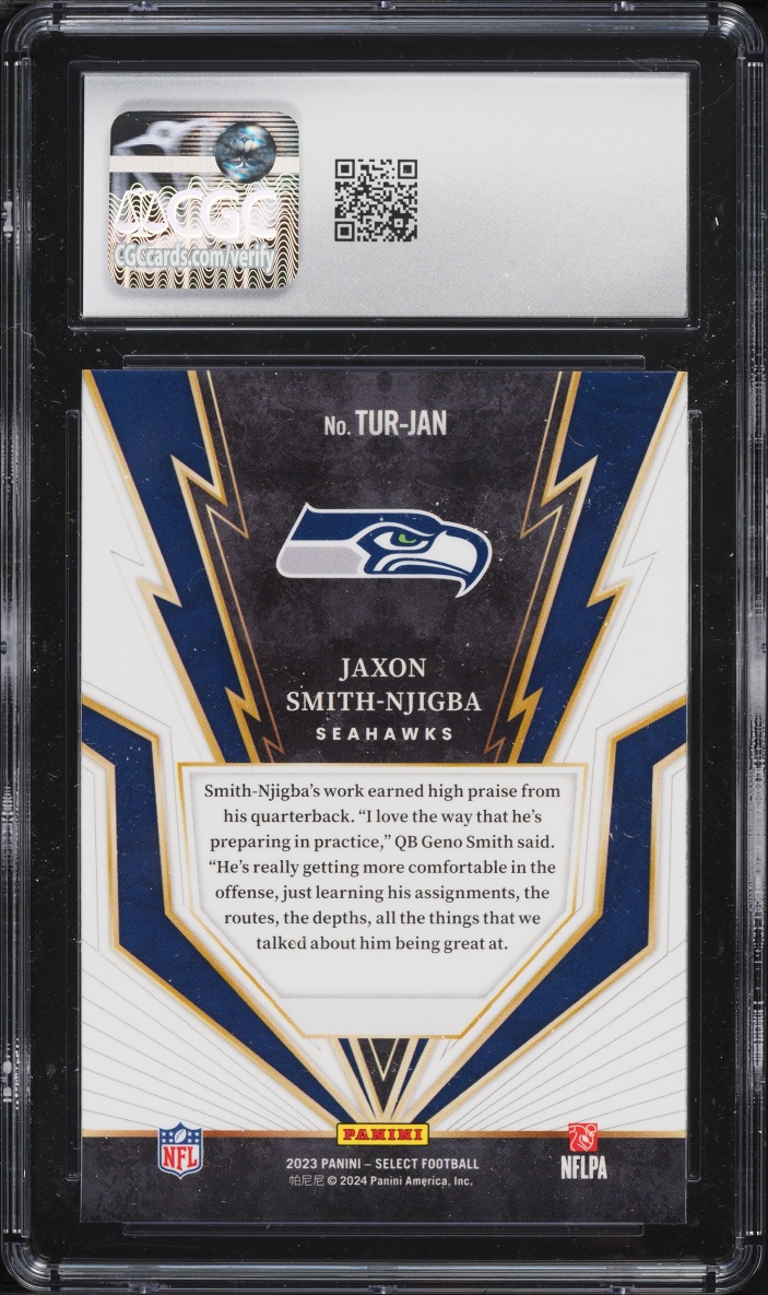 2023 Select Turbocharged Jaxon Smith-Njigba ROOKIE #TUR-JAN CGC 10 GEM MINT