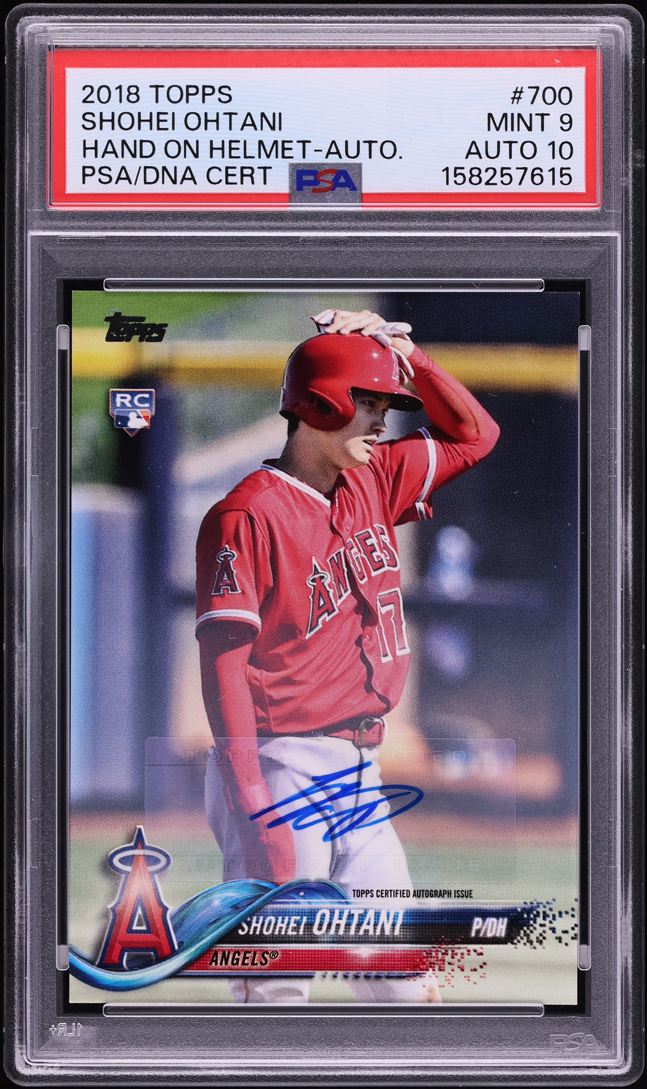 S*a様 SHOHEI OHTANI 2018 Topps Authentics 2018 Topps Hand On Helmet Shohei Ohtani ROOKIE AUTO DNA 10 /5 #700