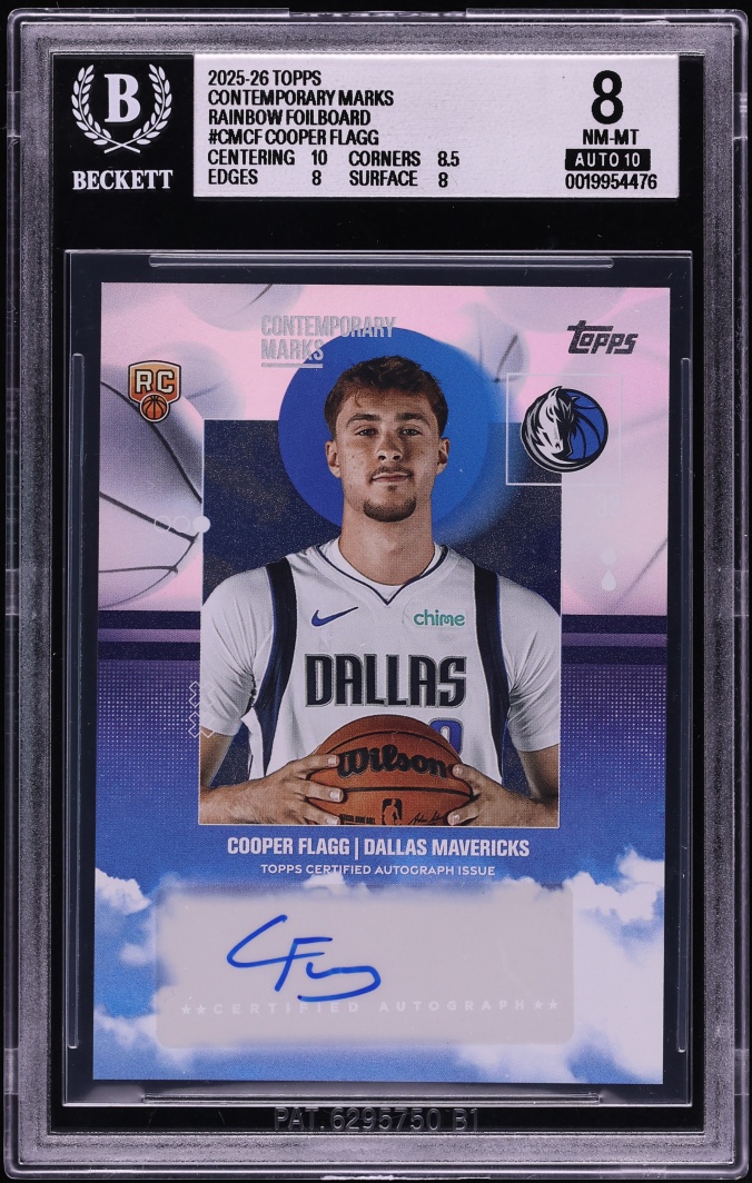 2025 Topps Contemporary Marks Rainbow Foilboard Cooper Flagg ROOKIE AUTO #CM-CF BGS 8 NM-MT