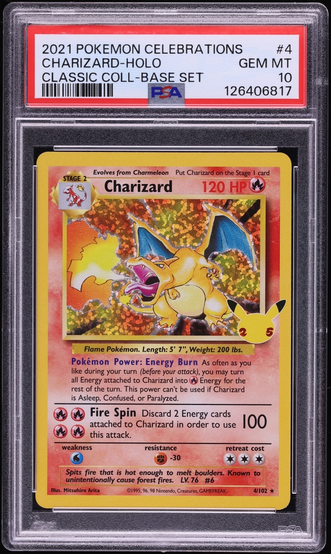 2021 Pokemon Sword & Shield Celebrations Classic Collection Holo Charizard #4 PSA 10 GEM MINT