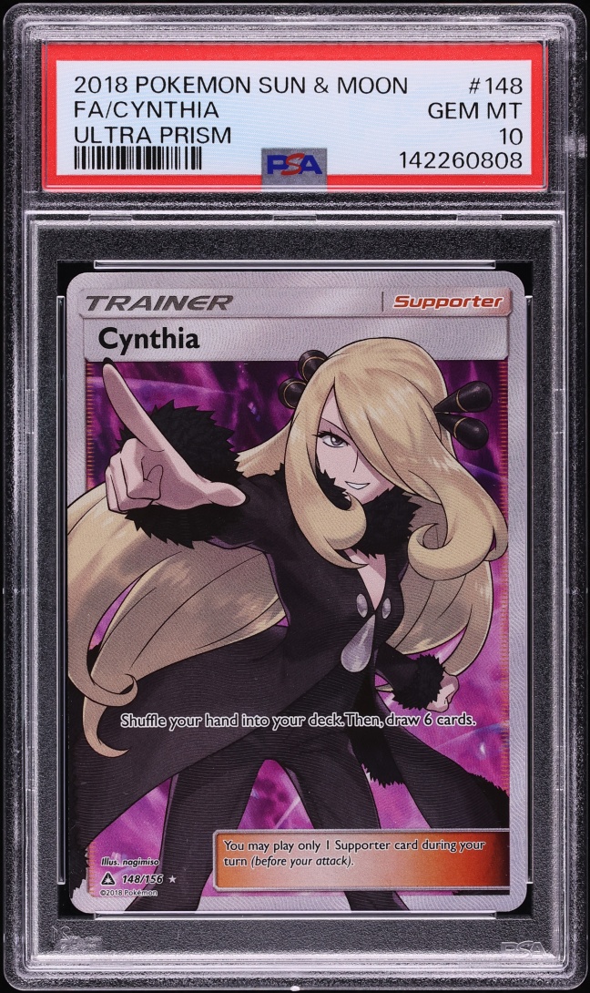 2018 Pokemon Sun & Moon Ultra Prism Full Art Cynthia #148 PSA 10 GEM MINT