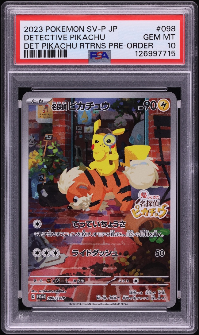 2023 Pokemon Japanese SV Pre-Order Promo Full Art Detective Pikachu #98 PSA 10 GEM MINT