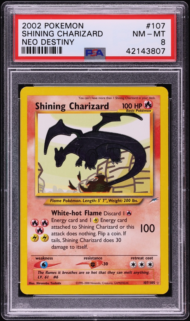 2002 Pokemon Neo Destiny Shining Charizard #107 PSA 8 NM-MT