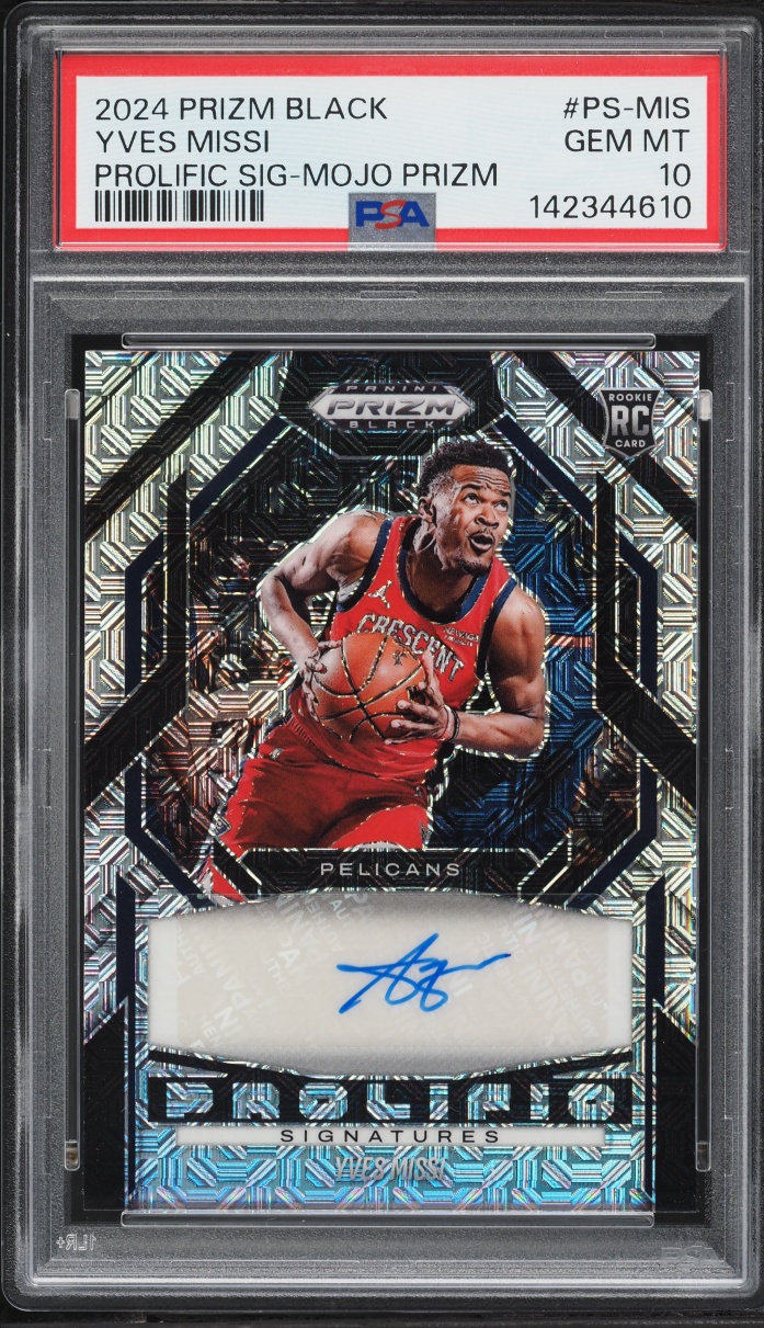 2024 Panini Prizm Black Prolific Signatures Mojo Yves Missi ROOKIE AUTO 25/25 #PS-MIS PSA 10