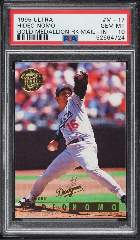 1995 Select Certified Mirror Gold Hideo Nomo ROOKIE /30 #98 PSA 9
