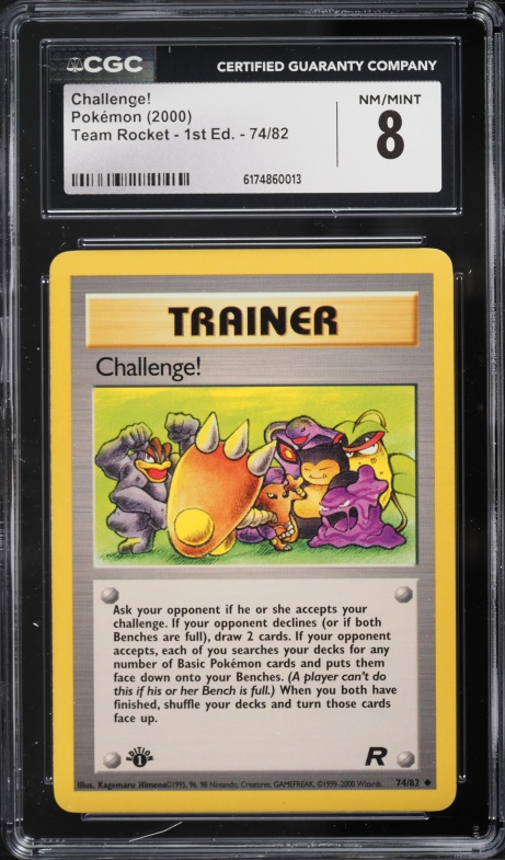 2000 Pokemon Team Rocket 1st Edition Challenge! #74 CGC 8 NM-MT