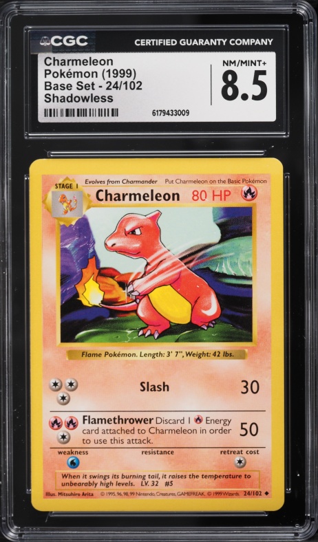 1999 Pokemon Base Set Shadowless Charmeleon #24 CGC 8.5 NM-MT+