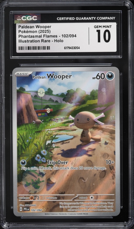 2025 Pokemon Mega Evolution Phantasmal Flames IR Paldean Wooper #102 CGC 10 GEM MINT