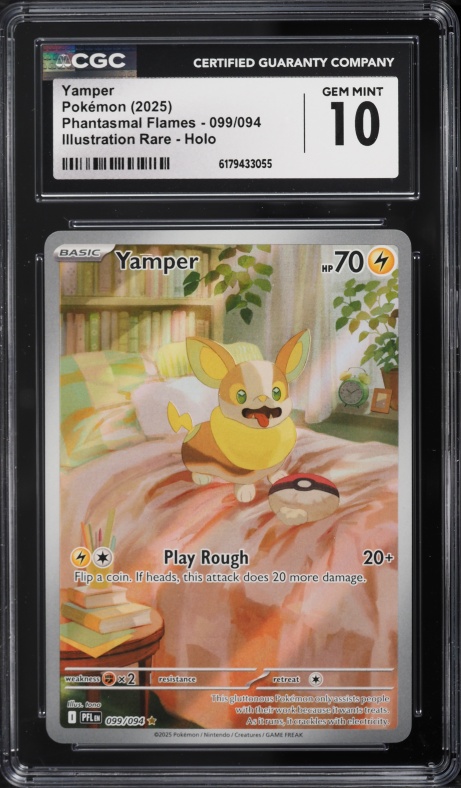 2025 Pokemon Mega Evolution Phantasmal Flames IR Yamper #99 CGC 10 GEM MINT