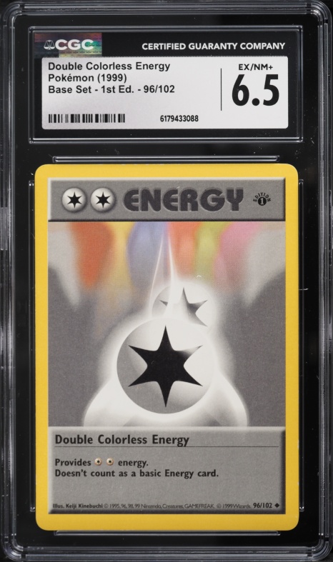 1999 Pokemon Base Set Shadowless 1st Edition Double Colorless Energy #96 CGC 6.5 EXMT+
