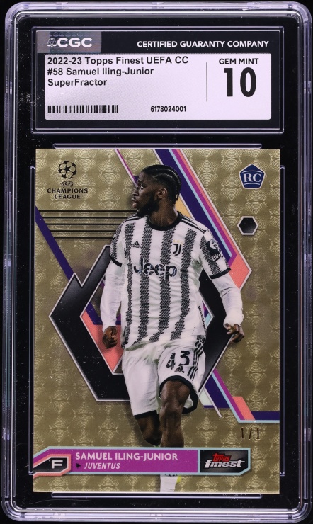 2022 Finest UEFA CC Superfractor Samuel Iling-Junior ROOKIE 1/1 #58 CGC 10 GEM MINT