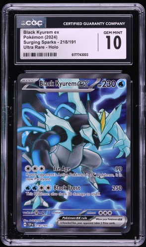 2024 Pokemon Scarlet & Violet Surging Sparks Full Art Black Kyurem ex #218 CGC 10 GEM MINT
