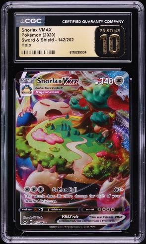 snorlax vmax pokemon card price Sword & Shield Base 142/202 PSA 10  TBC Games Max Fall (60+) This attack does 30 more damage for each of your Benched Pokmon. Snorlax & Lapras VMAX Collection