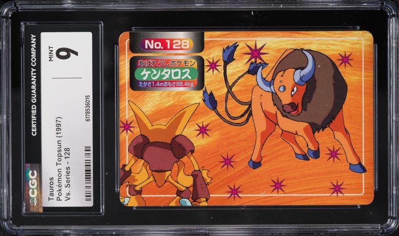 1997 Pokemon Japanese Topsun VS Series Tauros #128 CGC 9 MINT