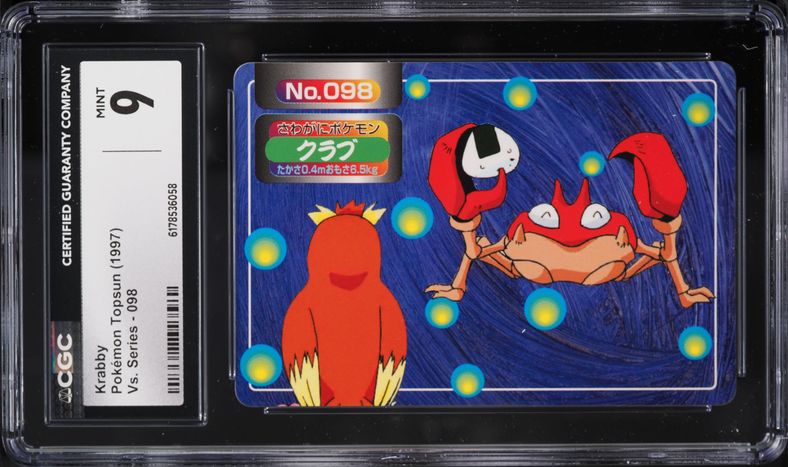 1997 Pokemon Japanese Topsun VS Series Krabby #98 CGC 9 MINT