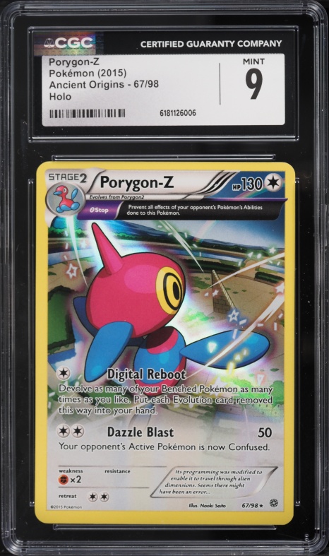 2015 Pokemon XY Ancient Origins Holo Porygon-Z #67 CGC 9 MINT