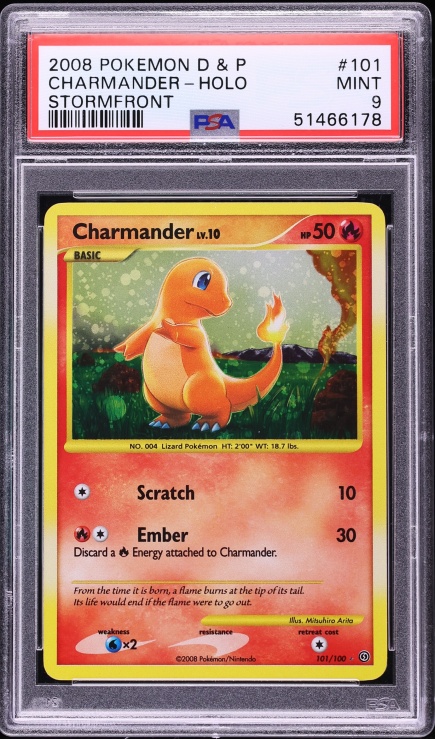 2008 Pokemon Diamond & Pearl Stormfront Holo Charmander #101 PSA 9 MINT