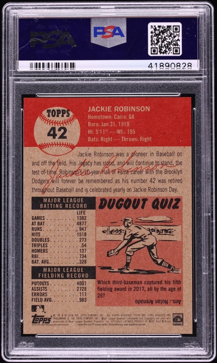 2018 Topps Living Jackie Robinson #42 PSA 10 GEM MINT