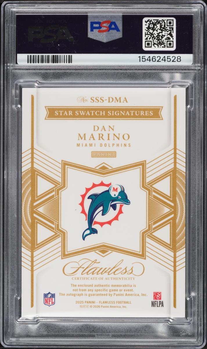2025 Panini Flawless Star Swatch Gold Dan Marino PATCH AUTO /25 #SSS-DMA PSA 9 MINT