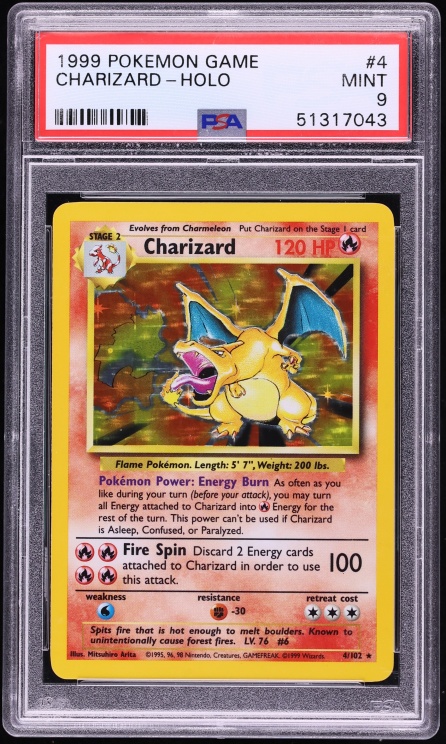 1999 Pokemon Base Set Holo Charizard #4 PSA 9 MINT