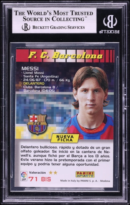 2004 Panini Sports Megacracks La Liga Lionel Messi ROOKIE #71 BGS 8.5 NM-MT+