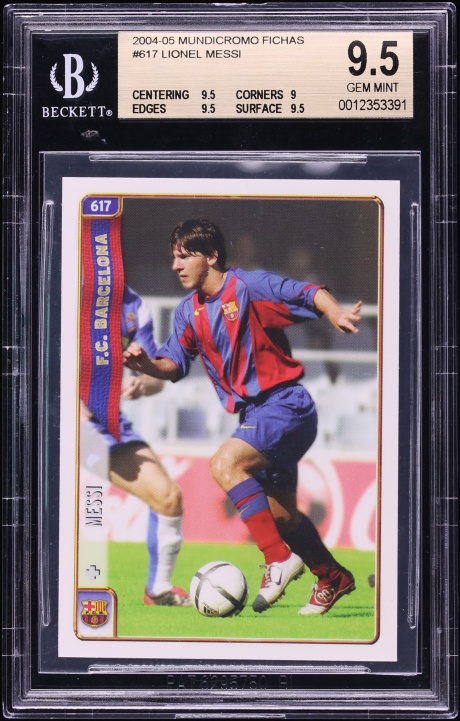 2004 Mundi Cromo Liga Soccer Lionel Messi ROOKIE #617 BGS 9.5 GEM MINT