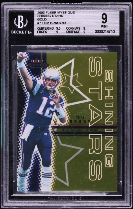2003 Fleer Mystique Shining Stars Gold Tom Brady /47 #7 BGS 9 MINT