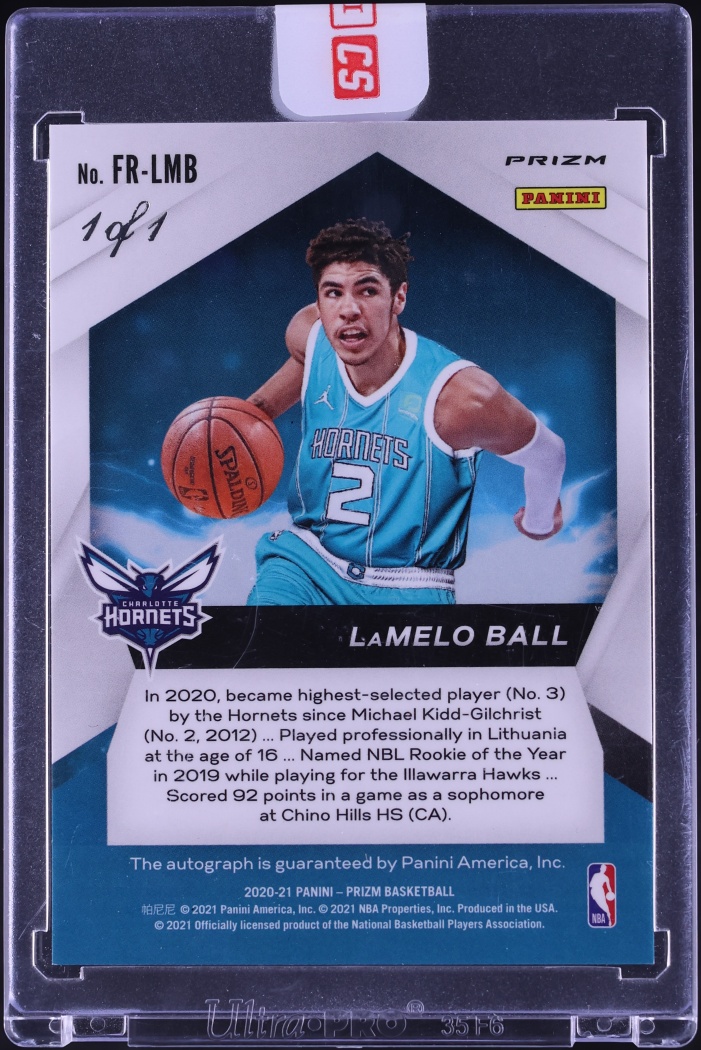 2020 Panini Prizm Fast Break Black Disco LaMelo Ball ROOKIE AUTO 1/1 #FR-LMB