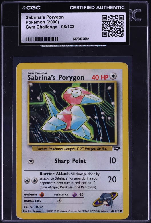 2000 Pokemon Gym Challenge Sabrina's Porygon #98 CGC AUTH